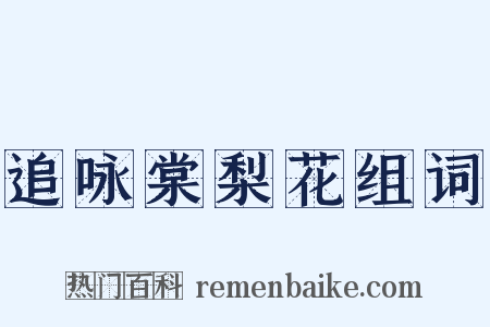 追咏棠梨花组词是什么意思的图片